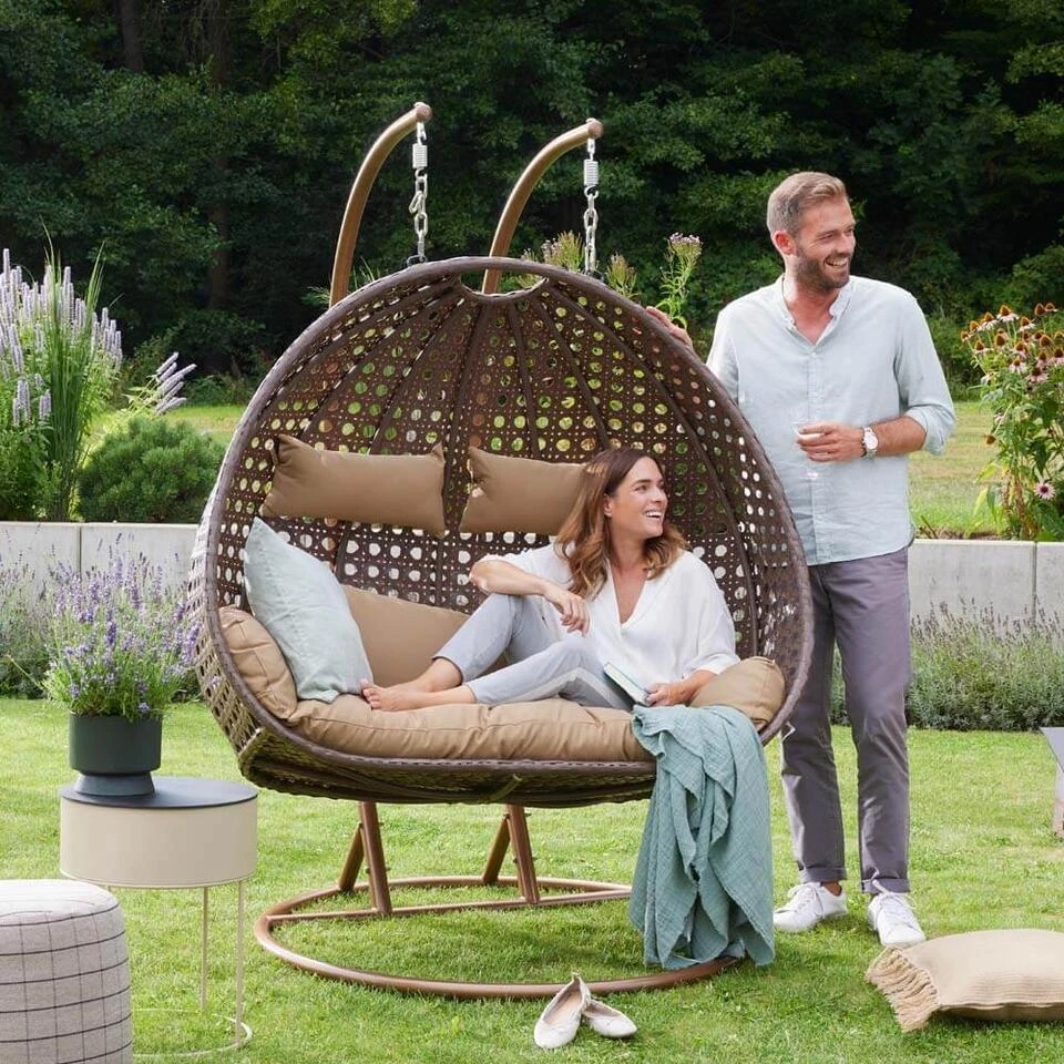 Merkloos HOME DELUXE Hangstoel TWIN Bruin Met Regenhoes 5 Merkloos HOME DELUXE Hangstoel TWIN Bruin Met Regenhoes - Afbeelding 3