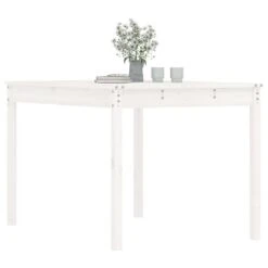 VidaXL - Tuintafel - Wit - Grenenhout - 121 X 82.5 X 76 Cm -Geselecteerde Tuinmeubelwinkel bd991b373cb14f0dbdb764d27bb2c4d0