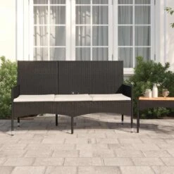 VidaXL - Tuinbank 3-zits - Zwart - Poly Rattan - Met Kussens 12 VidaXL - Tuinbank 3-zits - Zwart - Poly Rattan - Met Kussens -Geselecteerde Tuinmeubelwinkel bea1ffcbf4c44b4b91168ecaa82155f7