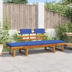 VidaXL - Tuinbank - Blauw - Acaciahout - 190 Cm - 2-in-1 - Met Kussen 13 VidaXL - Tuinbank - Blauw - Acaciahout - 190 Cm - 2-in-1 - Met Kussen -Geselecteerde Tuinmeubelwinkel bedd41250877404e971e9121fa422f97