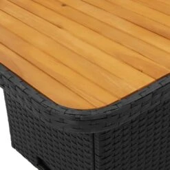 VidaXL - Tuintafel - Zwart - Poly Rattan En Hout - 90 X 55 X 71 Cm -Geselecteerde Tuinmeubelwinkel c0d4ba74bc6e4b279b584d16a4bab8a7