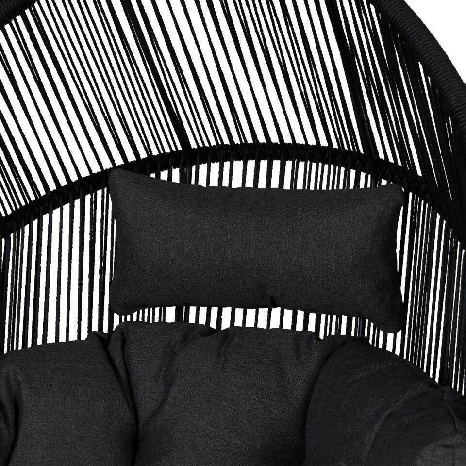 Lisomme Ayla Rattan Tuin Loungestoel Zwart - Met Zitkussens 9 Lisomme Ayla Rattan Tuin Loungestoel Zwart - Met Zitkussens - Afbeelding 7