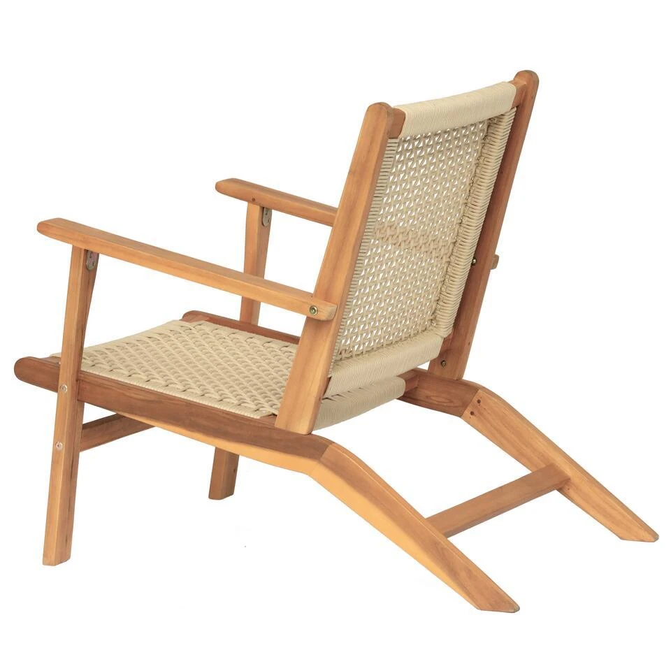 Tuinstoel Van Massief Acaciahout En Touw 4 Tuinstoel Van Massief Acaciahout En Touw - Afbeelding 2