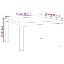 VidaXL - Tuintafel - Grijs - DPC En Staal - 55 X 55 X 31 Cm -Geselecteerde Tuinmeubelwinkel c600f2ed09a043c2a23a23ddcb04a6a9