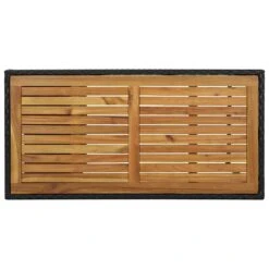 VidaXL Bartafel Met Opbergrek 120x60x110 Cm Poly Rattan Zwart -Geselecteerde Tuinmeubelwinkel c75b76b7237c4d50ab63797b332458d9