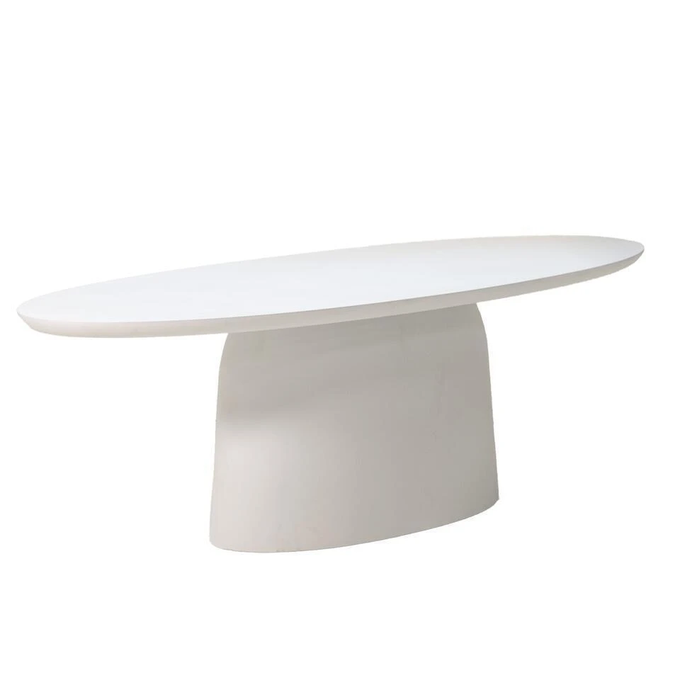 Tuintafel Ovaal - Wit Betonlook - 300x110x74cm - Myrna 5 Tuintafel Ovaal - Wit Betonlook - 300x110x74cm - Myrna - Afbeelding 3