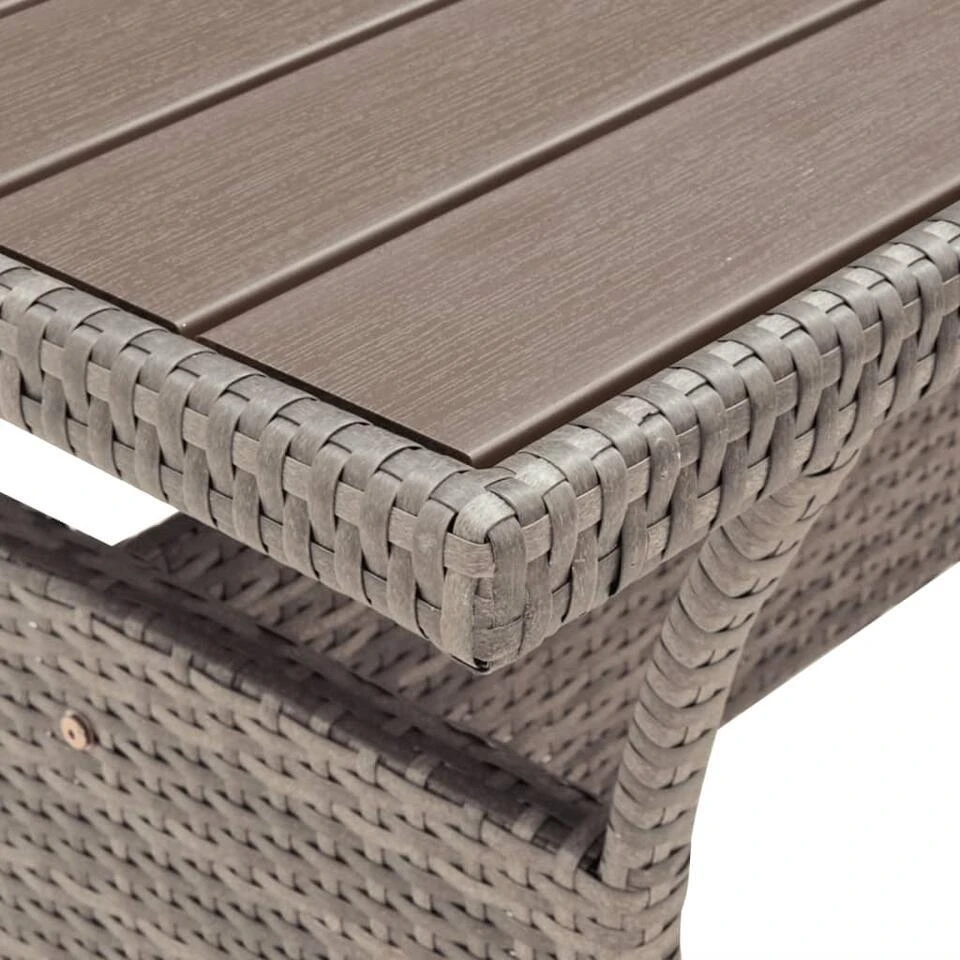 VidaXL - Tuintafel - Grijs - Poly Rattan - 120 X 70 X 66 Cm 8 VidaXL - Tuintafel - Grijs - Poly Rattan - 120 X 70 X 66 Cm - Afbeelding 6