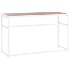 AVETRANA - Tuintafel - Wit - 150 X 50 Cm - Staal -Geselecteerde Tuinmeubelwinkel cbf673e9794e4a038f01f28a37748214