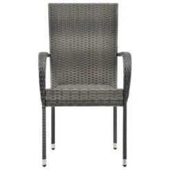 VidaXL Tuinstoelen Stapelbaar 2 St Poly Rattan Grijs -Geselecteerde Tuinmeubelwinkel cc3b80c68cf44e8595d2e350da879f96