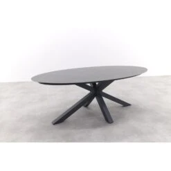 Scotland Ovale Tuintafel Centostone 220 X 115 Cm. - Marmerlook Wit -Geselecteerde Tuinmeubelwinkel cd7a6584c05f42e2892ce3e938751863