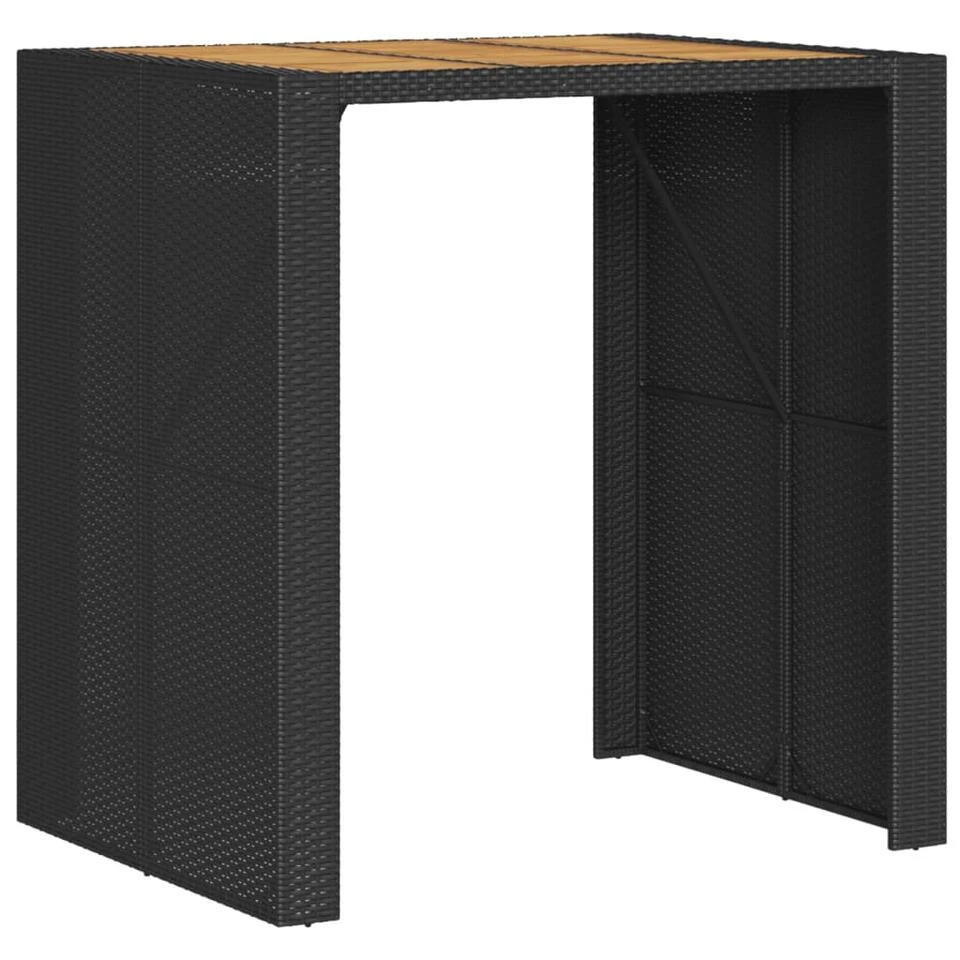 VidaXL - Tuinbartafel - Zwart - Poly Rattan - 105 X 80 X 110 Cm 9 VidaXL - Tuinbartafel - Zwart - Poly Rattan - 105 X 80 X 110 Cm - Afbeelding 7