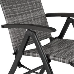 Tectake Wicker Tuinstoel Opklapbaar Met Aluminium Frame En Voetsteun, Grijs -Geselecteerde Tuinmeubelwinkel cf1f7c48475f47aeb52f8b263c0f651a