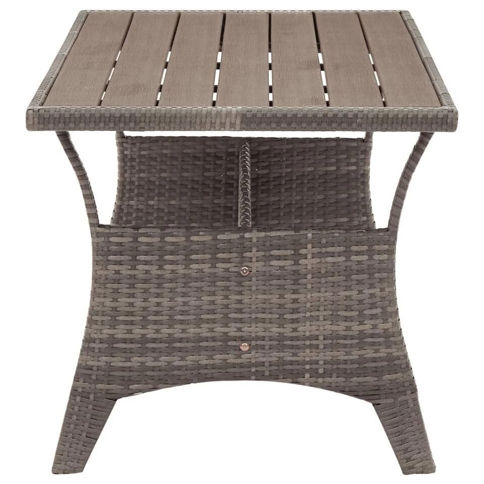 VidaXL - Tuintafel - Grijs - Poly Rattan - 120 X 70 X 66 Cm 6 VidaXL - Tuintafel - Grijs - Poly Rattan - 120 X 70 X 66 Cm - Afbeelding 4