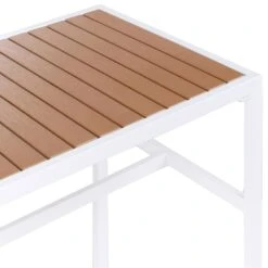 AVETRANA - Tuintafel - Wit - 150 X 50 Cm - Staal -Geselecteerde Tuinmeubelwinkel d298eb64aa324637bc60de470c0f1172