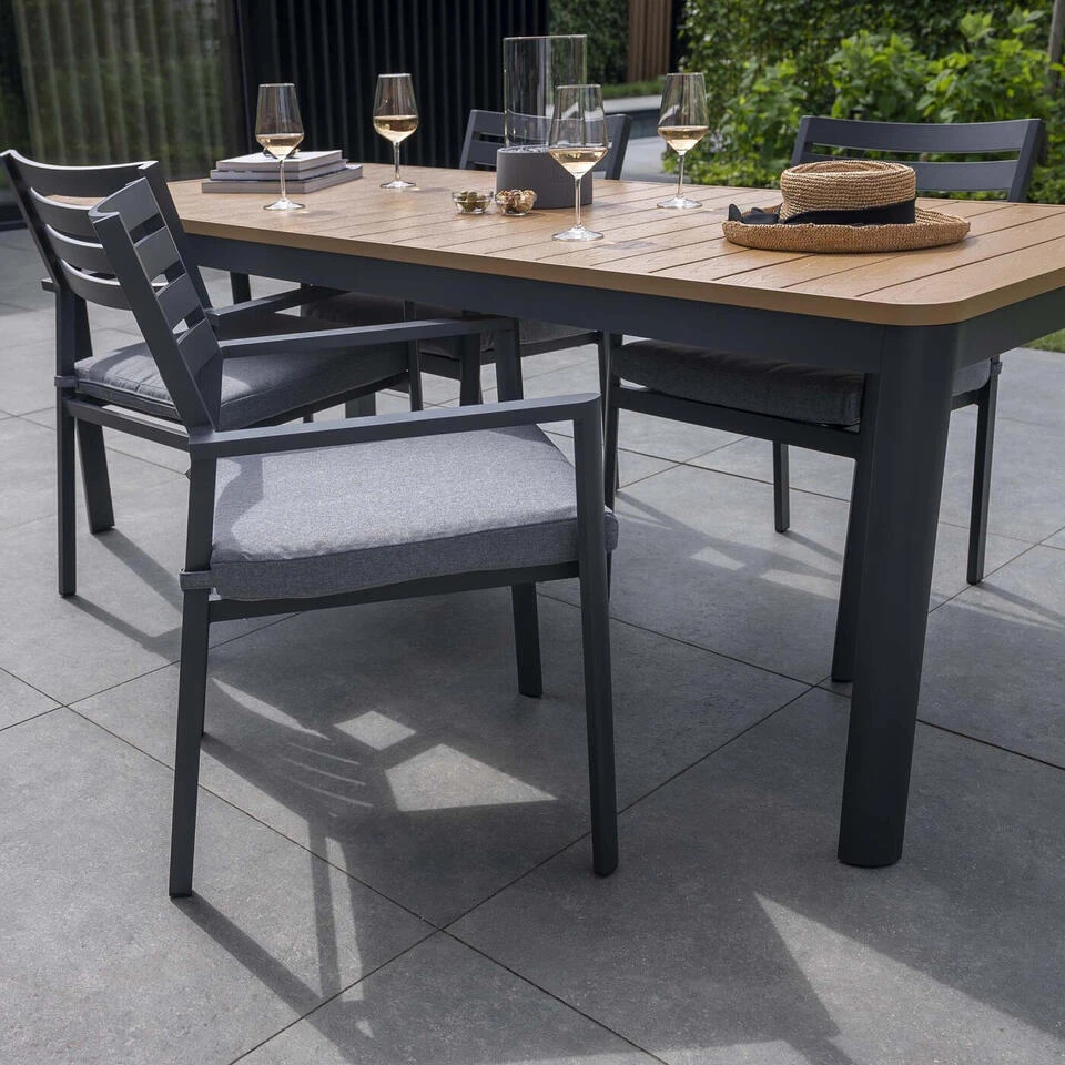 Giga Meubel Stapelbare Tuinstoel Aluminium Antraciet - Zithoogte 43cm - Stoel 5 Giga Meubel Stapelbare Tuinstoel Aluminium Antraciet - Zithoogte 43cm - Stoel - Afbeelding 3