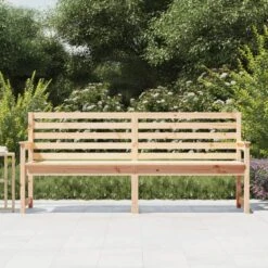 VidaXL - Tuinbank - Naturel - Massief Grenenhout - 203.5x48x91.5 Cm -Geselecteerde Tuinmeubelwinkel d3509581057046d1844303d9fdfd5427