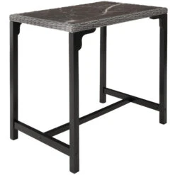 Tectake Wicker Bartafel Kutina 96x65x100cm, Grijs -Geselecteerde Tuinmeubelwinkel d4d00d4266af4c809807a79d58658287