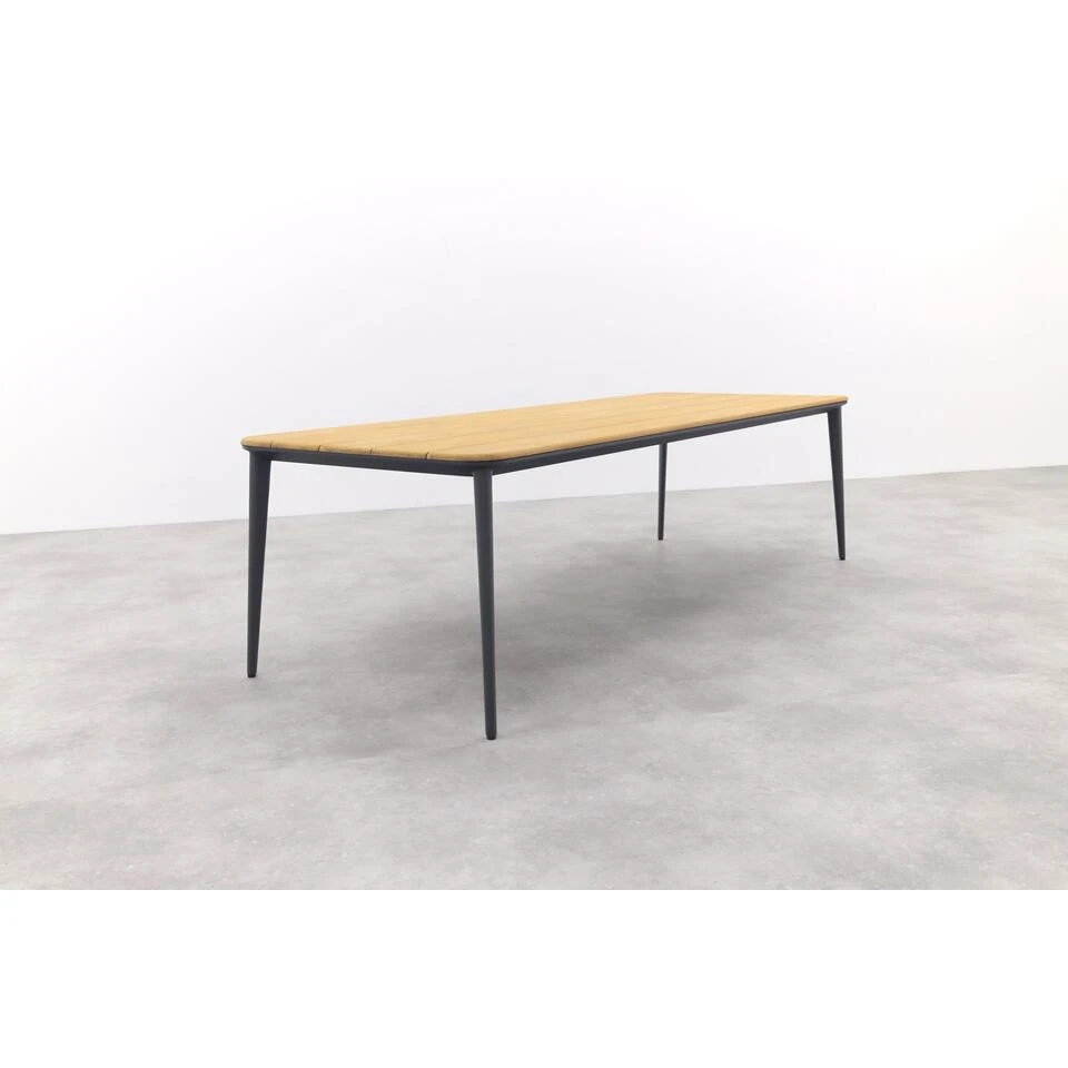 Vdgarde Premium Alaska Tuintafel - Teak/alu - Antraciet - 270x100 Cm 5 Vdgarde Premium Alaska Tuintafel - Teak/alu - Antraciet - 270x100 Cm - Afbeelding 3