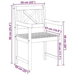 VidaXL - Tuinstoel - Bruin - Massief Acaciahout - 56 X 56 X 90 Cm -Geselecteerde Tuinmeubelwinkel d658b0da9c4e465ca098cf7351cfbe5a