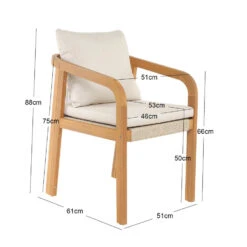 Set Van 2 Stoelen Voor Binnen En Buiten Van Massief Hout Beige Stof -Geselecteerde Tuinmeubelwinkel d766058c01d7466481d8caf6a18397bd