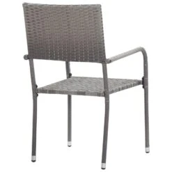 VidaXL - Stapelstoelen - Grijs - Poly Rattan - 2 Stuks -Geselecteerde Tuinmeubelwinkel d76cc148275249fda8a9e73af3e64bb3