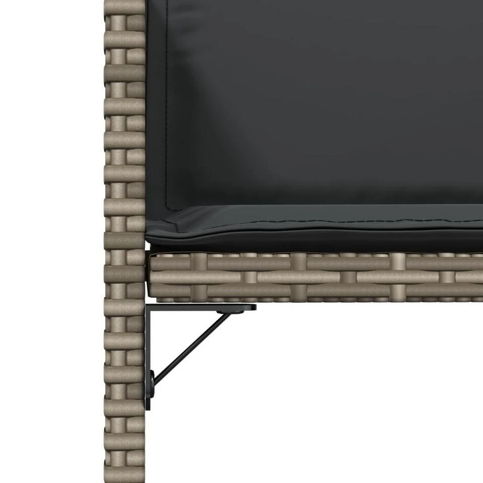 VidaXL - Tuinstoelen - Kussens - Grijs - Poly Rattan - 4 Stuks 10 VidaXL - Tuinstoelen - Kussens - Grijs - Poly Rattan - 4 Stuks - Afbeelding 8