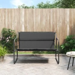 VidaXL - 2-zits Tuinbank Met Kussen Antracietkleurig - - Staal - 110x70x74 Cm -Geselecteerde Tuinmeubelwinkel d79f64b5fa6e4d2db5ae8b5f9055a2ca