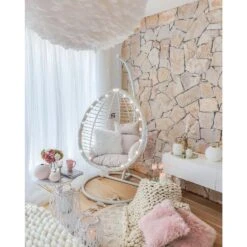 Beliani Hangstoel FANO - Wit Pe Rotan -Geselecteerde Tuinmeubelwinkel daaebc8eb96d45b5844262c89b09ff78