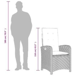 VidaXL - Verstelbare Tuinstoel Met Kussens - Zwart - Poly Rattan -Geselecteerde Tuinmeubelwinkel dfe1d21b6dc84f8e907ec6b9d3600d62