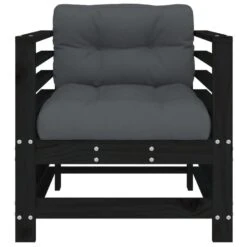 VidaXL - Tuinstoelen - Zwart - Grenenhout - 2 Stuks - Met Kussens -Geselecteerde Tuinmeubelwinkel e00e3c1cf28c421890058713a2bf630c