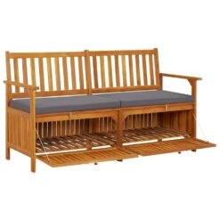 VidaXL - Bank - Grijs - Hout - 148 X 62 X 84 Cm -Geselecteerde Tuinmeubelwinkel e13b5f16e0fe4a1c89a7a6205b7b17fb