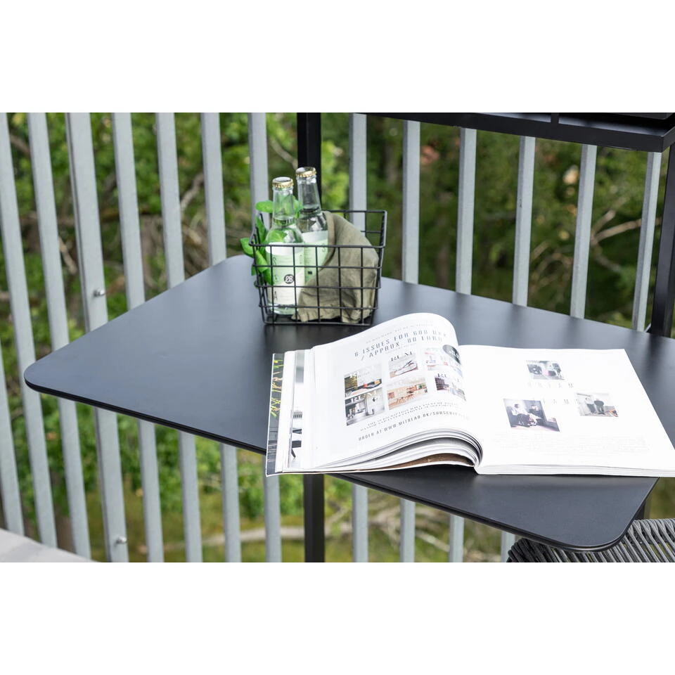 Fjôrd Balkontafel Zwart Metaal - 77x57x120cm - Opklapbaar - Borneo 6 Fjôrd Balkontafel Zwart Metaal - 77x57x120cm - Opklapbaar - Borneo - Afbeelding 4