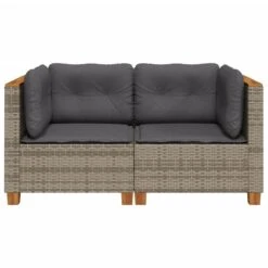 VidaXL - Tuinbank - Grijs - Poly Rattan - 2 Stuks -Geselecteerde Tuinmeubelwinkel e2629a246bb44e54b27fe5f72ab08a97