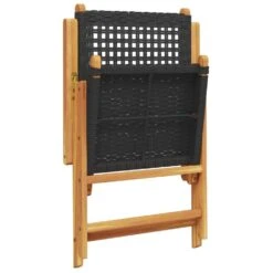 VidaXL - Verstelbare Tuinstoelen - Zwart - Poly Rattan En Hout Zwart - 4 Stuks -Geselecteerde Tuinmeubelwinkel e322acc639cf480dba7a22787d769bcc