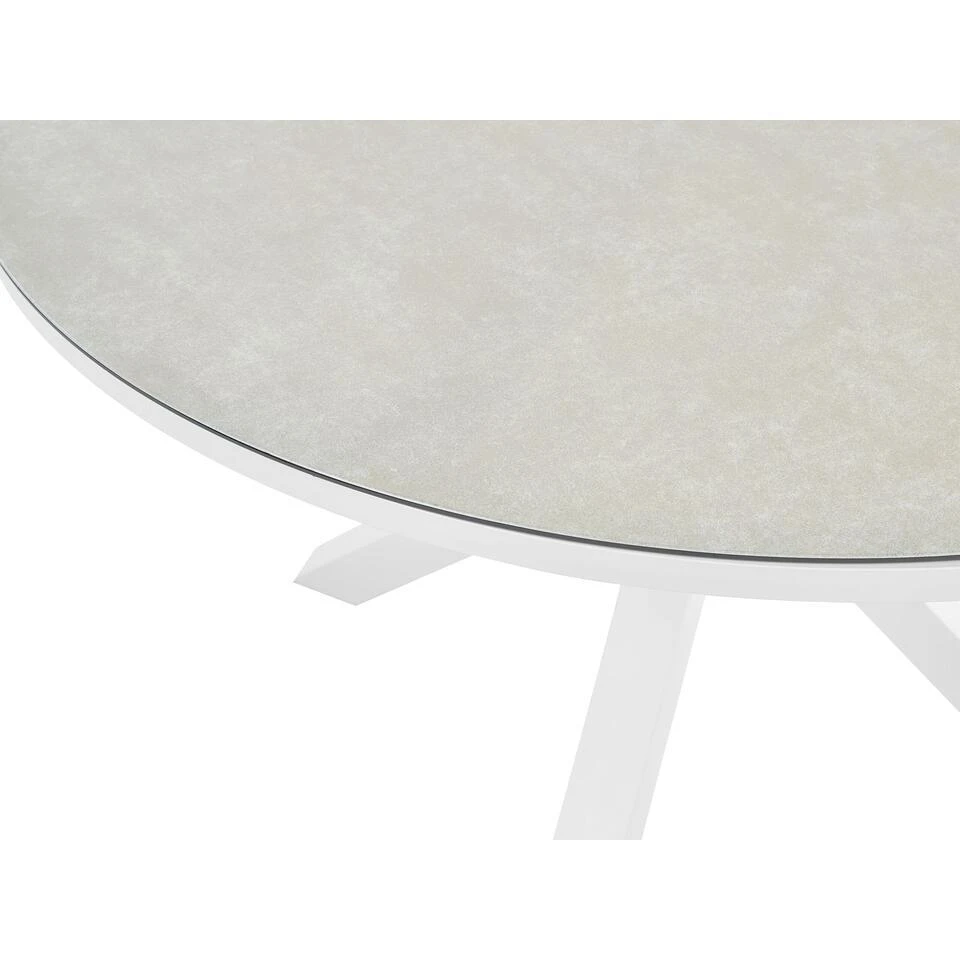 MALETTO - Tuintafel - Wit - ⌀ 120 Cm - Aluminium 8 MALETTO - Tuintafel - Wit - ⌀ 120 Cm - Aluminium - Afbeelding 6