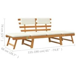 VidaXL - Tuinbank - Crème - Acaciahout - 190 Cm - 2-in-1 - Met Kussen 19 VidaXL - Tuinbank - Crème - Acaciahout - 190 Cm - 2-in-1 - Met Kussen -Geselecteerde Tuinmeubelwinkel e4b462df04d9429b9944bd04e0c69448