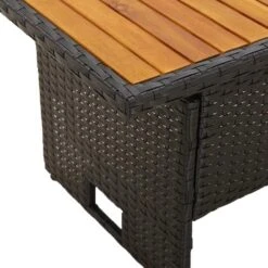 VidaXL - Tuintafel - Zwart - Acaciahout En Poly Rattan - 100x50x43/63 Cm 14 VidaXL - Tuintafel - Zwart - Acaciahout En Poly Rattan - 100x50x43/63 Cm -Geselecteerde Tuinmeubelwinkel e5830ae90dec46a8ab8aba0deda717df