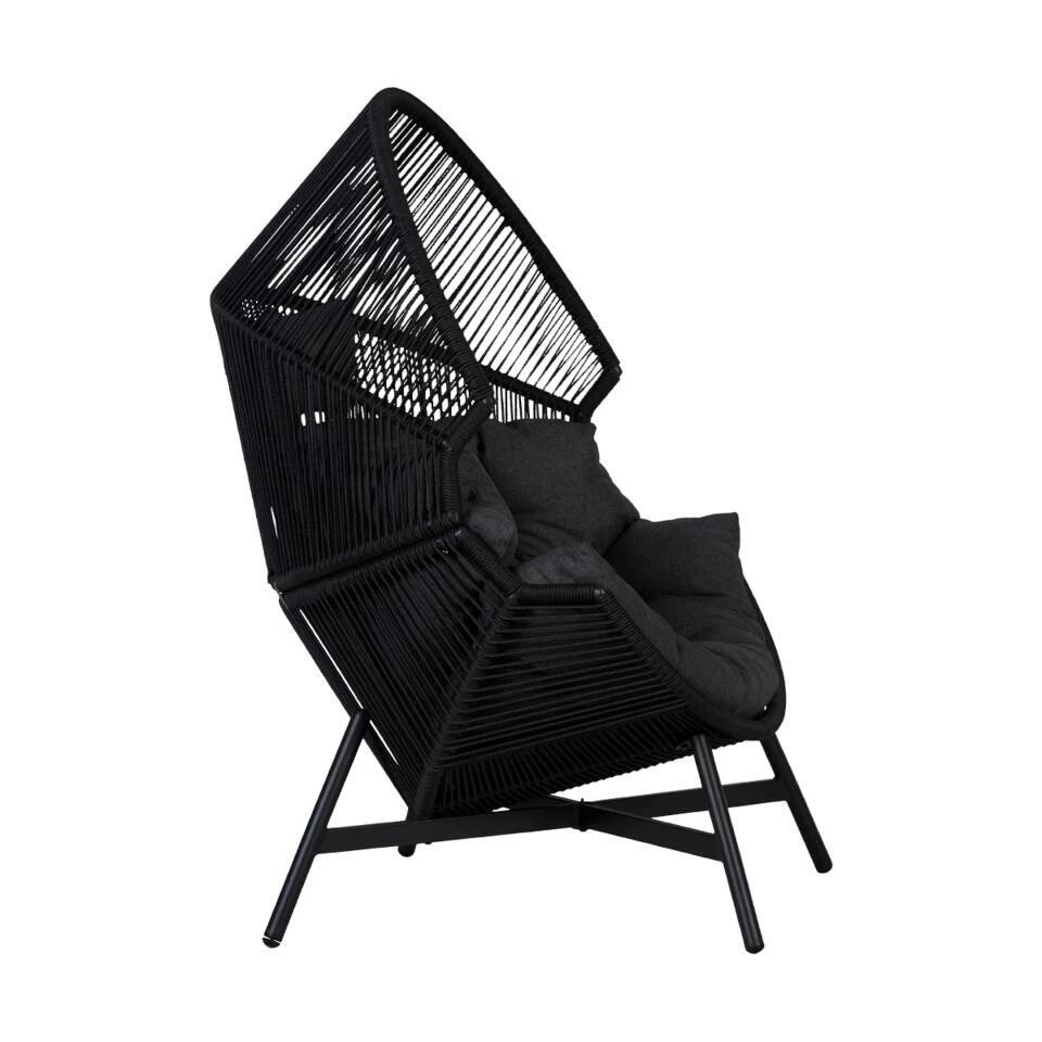 Lisomme Ayla Rattan Tuin Loungestoel Zwart - Met Zitkussens 7 Lisomme Ayla Rattan Tuin Loungestoel Zwart - Met Zitkussens - Afbeelding 5