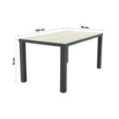VDG Nola Tuintafel 160x90 Cm. - Antraciet/Houtlook -Geselecteerde Tuinmeubelwinkel e8902139143844c1836a27eac0bbd353