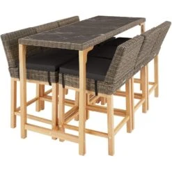Tectake Wicker Bartafel Lovas Met 6 Stoelen Latina, Natuur -Geselecteerde Tuinmeubelwinkel eb0039f9f5564f6ab4bd9998894f09ff