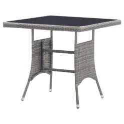 VidaXL - Tuintafel - Grijs - Poly Rattan - 80 X 80 X 74 Cm -Geselecteerde Tuinmeubelwinkel eb7b3a4048ea46638e9bcc7d3831cf44
