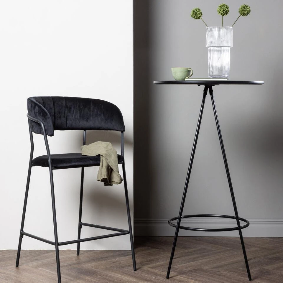 Fjôrd Bartafel Zwart Hout - 60x60x105cm - Bistro 4 Fjôrd Bartafel Zwart Hout - 60x60x105cm - Bistro - Afbeelding 2