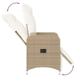 VidaXL - Verstelbare Tuinstoel Met Kussens - Beige - Poly Rattan -Geselecteerde Tuinmeubelwinkel eec7dfed716049a8922bb68b41a43823