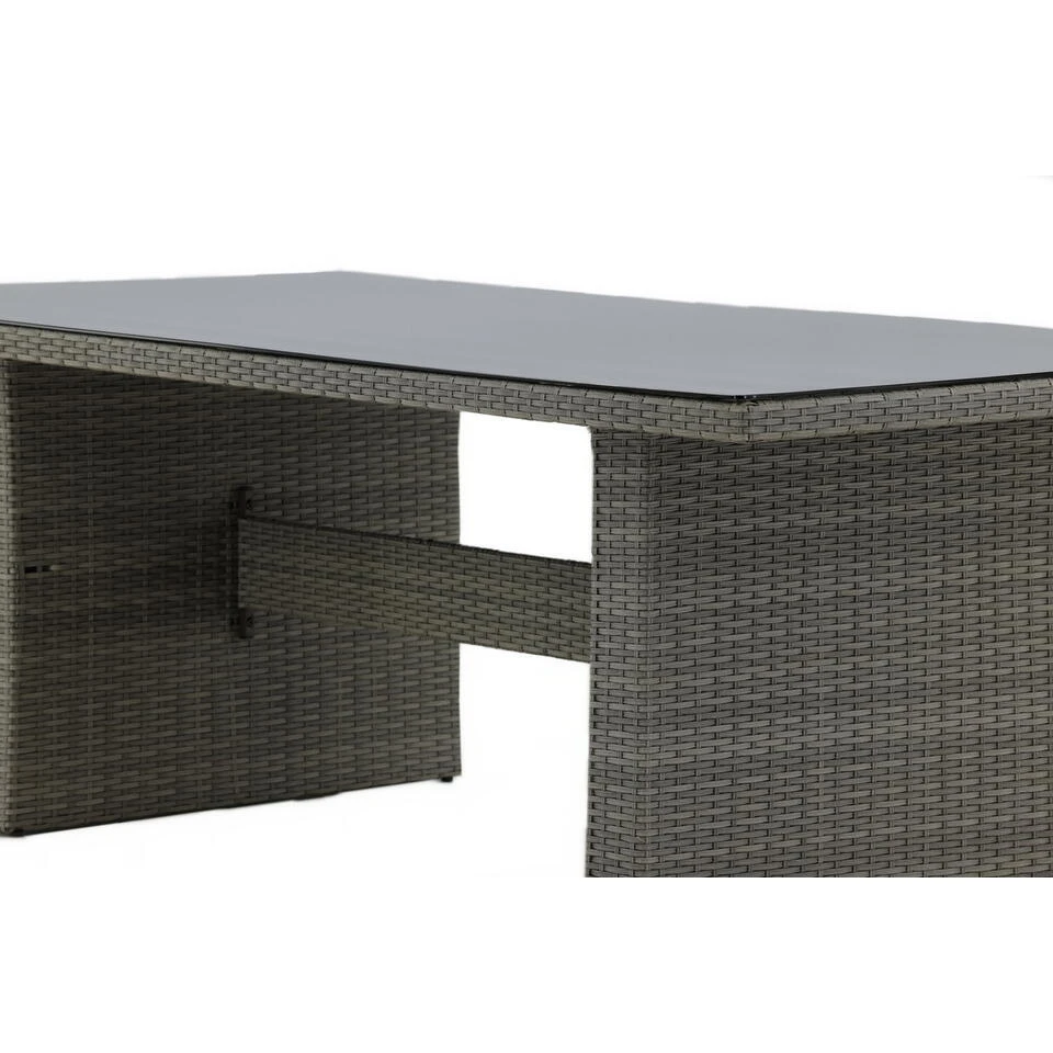 Fjôrd Tuintafel Grijs Wicker/Glas - 200x100x74cm - Padova 9 Fjôrd Tuintafel Grijs Wicker/Glas - 200x100x74cm - Padova - Afbeelding 7