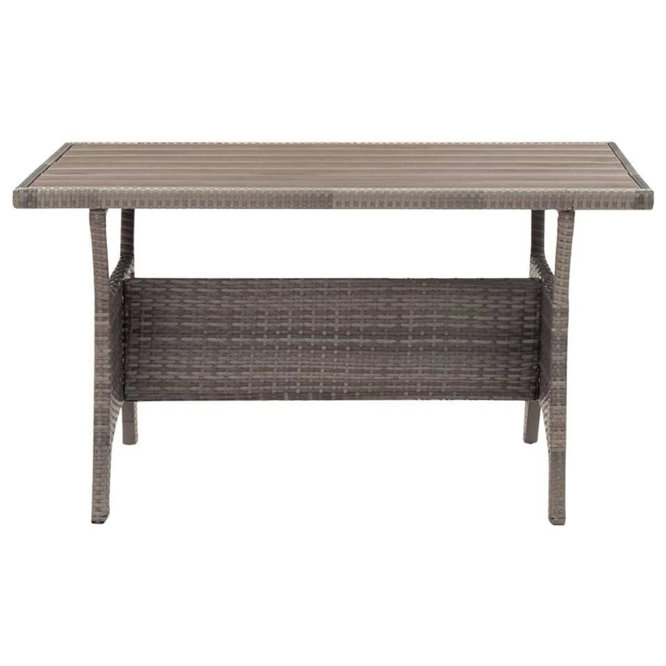 VidaXL - Tuintafel - Grijs - Poly Rattan - 120 X 70 X 66 Cm 5 VidaXL - Tuintafel - Grijs - Poly Rattan - 120 X 70 X 66 Cm - Afbeelding 3