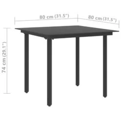VidaXL - Tuintafel - Zwart - Staal En Glas - 80 X 80 X 74 Cm 9 VidaXL - Tuintafel - Zwart - Staal En Glas - 80 X 80 X 74 Cm -Geselecteerde Tuinmeubelwinkel f2751d34b7f34058854474d0f5c17829