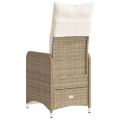 VidaXL - Verstelbare Tuinstoel Met Kussens - Beige - Poly Rattan -Geselecteerde Tuinmeubelwinkel f496980134264dc78ed0572a1f06e5ed