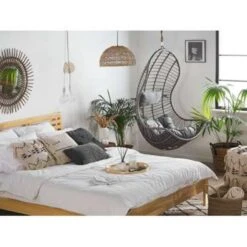 Beliani Hangstoel PINETO - Grijs Pe Rotan -Geselecteerde Tuinmeubelwinkel f595e670800b46edb11d05d73705b3d1