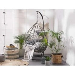 ARSITA - Hangstoel - Grijs - 100 Cm - PE Rotan 16 ARSITA - Hangstoel - Grijs - 100 Cm - PE Rotan -Geselecteerde Tuinmeubelwinkel f71a091ed66342a38d9c461e00178eea