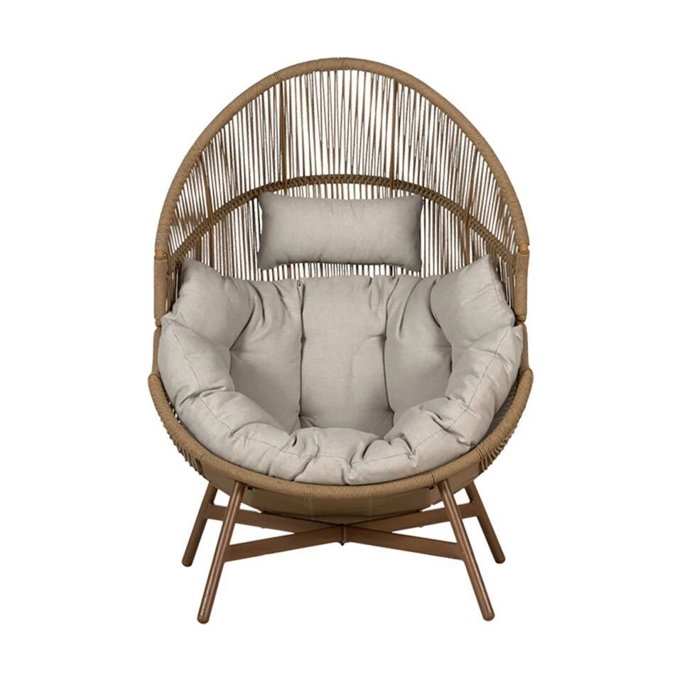 Lisomme Ayla Rattan Tuin Loungestoel Beige - Met Zitkussens 9 Lisomme Ayla Rattan Tuin Loungestoel Beige - Met Zitkussens - Afbeelding 7